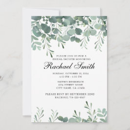 Plantilla de invitación a la ducha de novia verde,