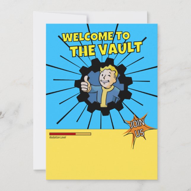 Plantilla de invitación a la fiesta de Fallout (Anverso)