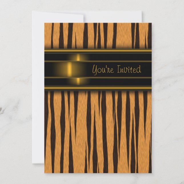 Plantilla de invitación a la fiesta del tigre (Anverso)