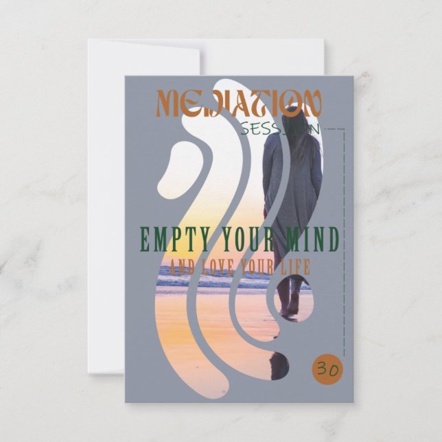 Plantilla de invitación a la meditación de burbuja (Anverso)