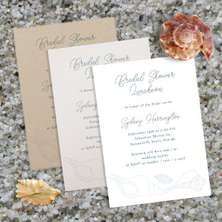 Plantilla de invitación a las conchas de playa de 