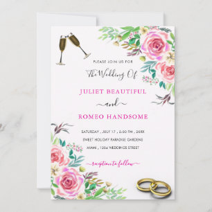 Plantilla de invitación a matrimonio de código QR 