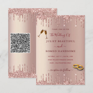 Plantilla de invitación a matrimonio de código QR