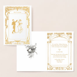 Plantilla de invitación a matrimonio de estilo Art