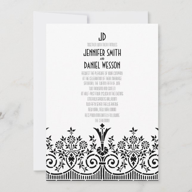 Plantilla de invitación a matrimonio por temas de  (Anverso)