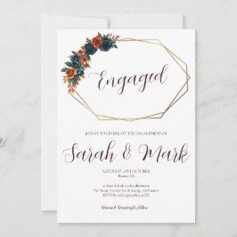 Plantilla de invitación a Naranja quemado verde az