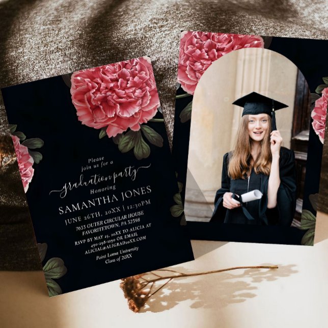 Plantilla de invitación a Rosa de moda Peony (Subido por el creador)