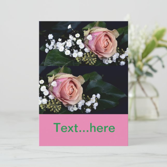 Plantilla de invitación a tarjeta de boda (Anverso de pie)