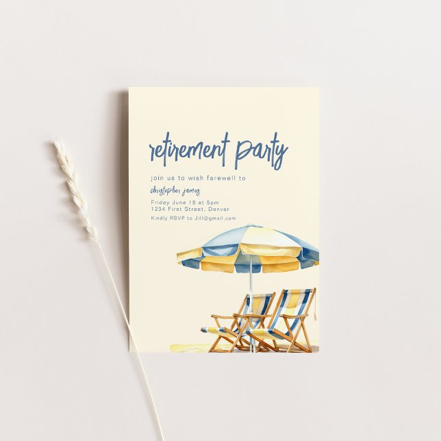 Plantilla de invitación a temas de playa de retiro (Subido por el creador)