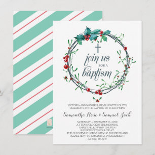 Plantilla de invitación al bautismo de navidades