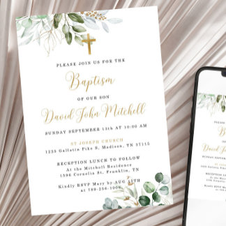 Plantilla de invitación al bautismo de verdor, ver