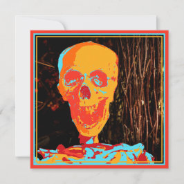 Plantilla de invitación al cráneo Spooky Halloween