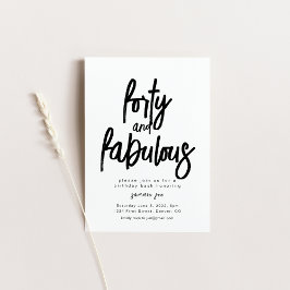 Plantilla de invitación al cumpleaños 40 y fabulos