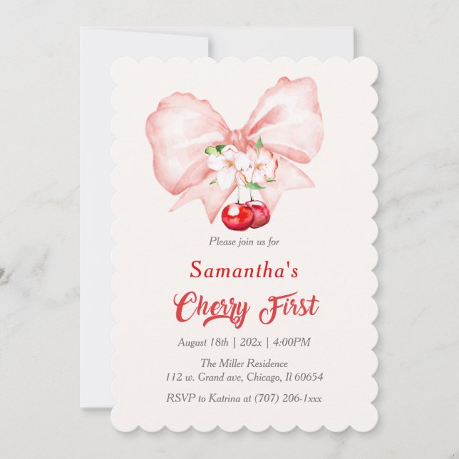 Plantilla de Invitación al Primer Cumpleaños de Ce (Anverso)