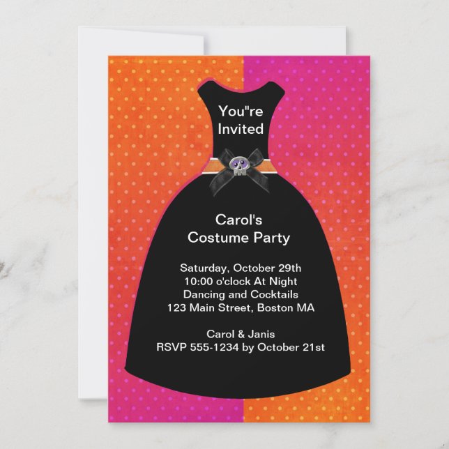 Plantilla de invitación al vestido de cráneo de Ha (Anverso)