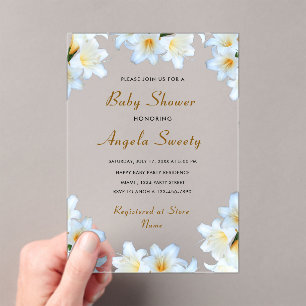 Plantilla de invitación Baby Shower acrílica de Li