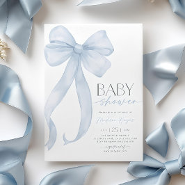 Plantilla de invitación Baby Shower de color azul 