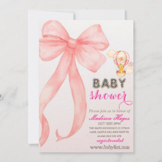 Plantilla de invitación Baby Shower de color rosaI