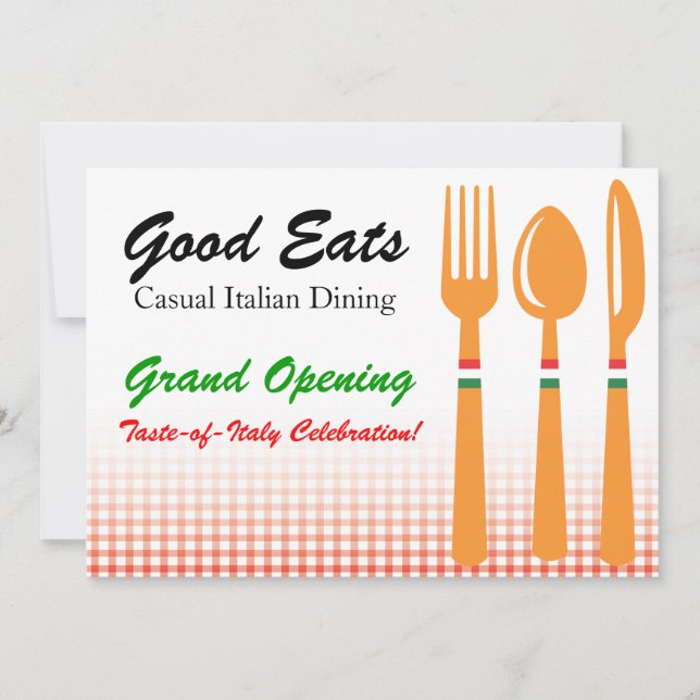 Plantilla de invitación Comedor informal italiano (Anverso)