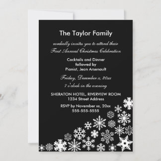 Plantilla de Invitación Copos de Nieve Blancos 5x7