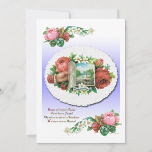 Plantilla de invitación de arte vinatge para Rosas