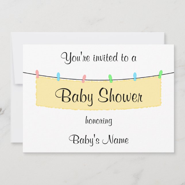 Plantilla de invitación de Baby Shower (Anverso)