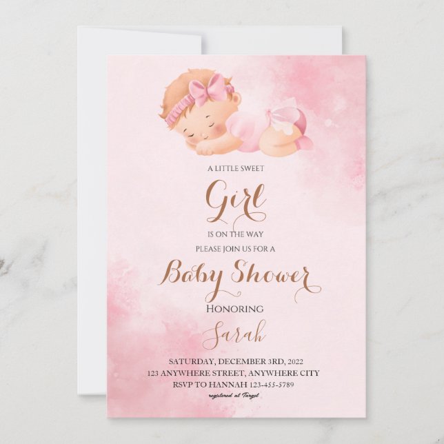 Plantilla de invitación de Baby Shower (Anverso)