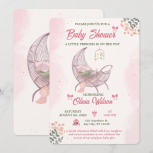 Plantilla de invitación de baby shower boho para n
