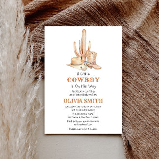 Plantilla de invitación de Baby Shower de Cowboy