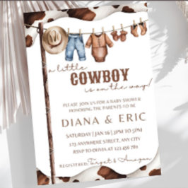 Plantilla De Invitación De Baby Shower De Cowboy, 