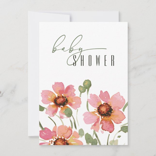 Plantilla de invitación de Baby Shower elegante (Anverso)