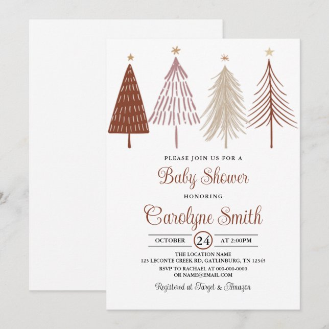 Plantilla de invitación de Baby Shower para navida (Anverso / Reverso)