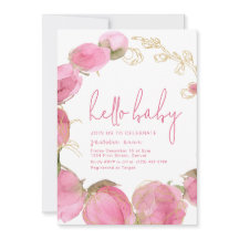 Plantilla de invitación de Baby Shower Party Flore