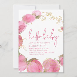 Plantilla de invitación de Baby Shower Party Flore