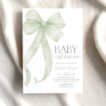 Plantilla de invitación de Baby Shower Sage Green 