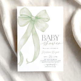 Plantilla de invitación de Baby Shower Sage Green 