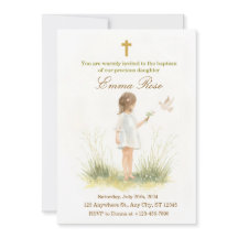 Plantilla de Invitación de Bautizo de Hija Elegant