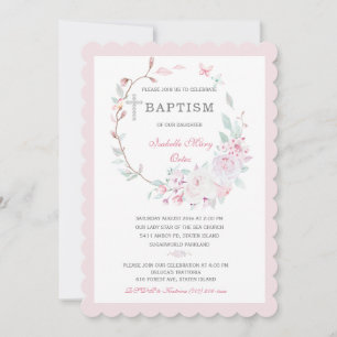 Plantilla de invitación de bautizo de niña