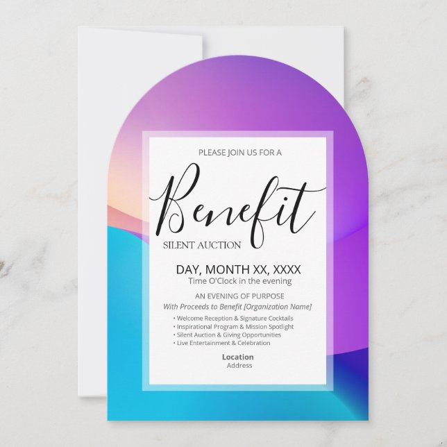 Plantilla de Invitación de Beneficio (Anverso)