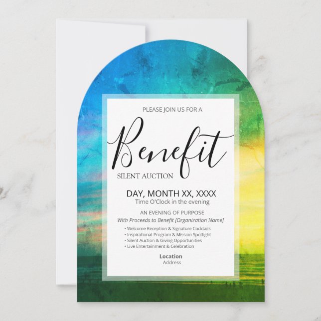 Plantilla de Invitación de Beneficio (Anverso)