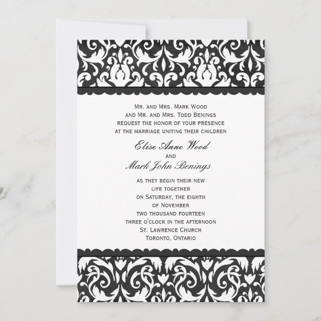 Plantilla de invitación de boda (Anverso)