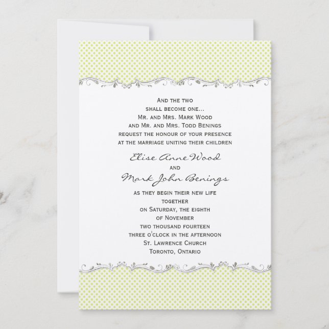 Plantilla de invitación de boda (Anverso)