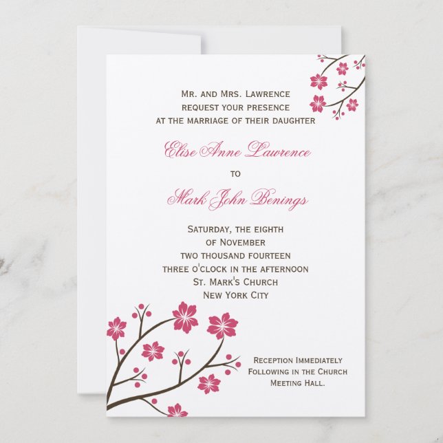 Plantilla de invitación de boda (Anverso)