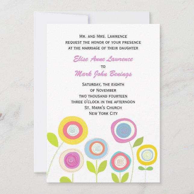 Plantilla de invitación de boda (Anverso)