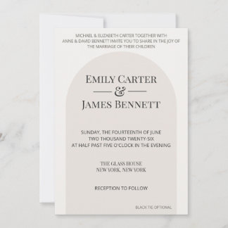 Plantilla de Invitación de Boda Arco Moderno