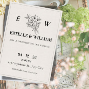 Plantilla de Invitación de Boda Art Déco