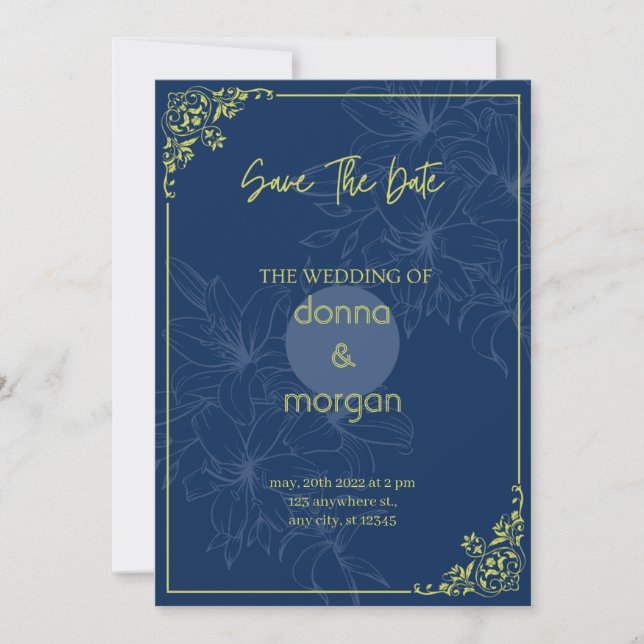 Plantilla de invitación de boda, boda de verde inv (Anverso)