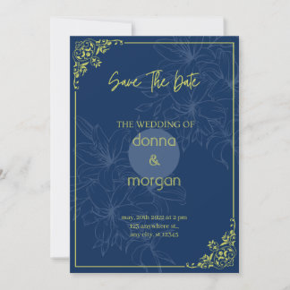 Plantilla de invitación de boda, boda de verde inv