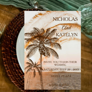 Plantilla de invitación de boda boho acuarela en l