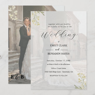 Plantilla de Invitación de Boda Botánica Elegante
